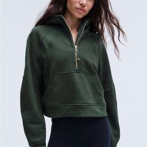 Lululemon Oversized Scuba  Legacy Green/Gold Half-Zip Hoodie